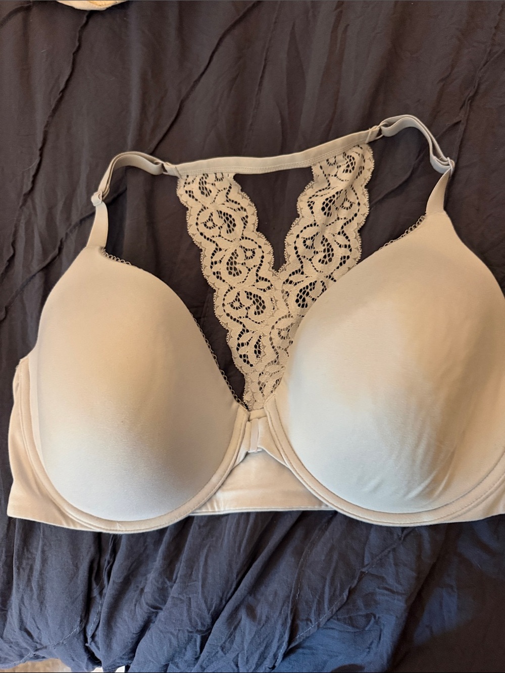 Victoria's Secret Lace Racerback T-Shirt Bra in gray